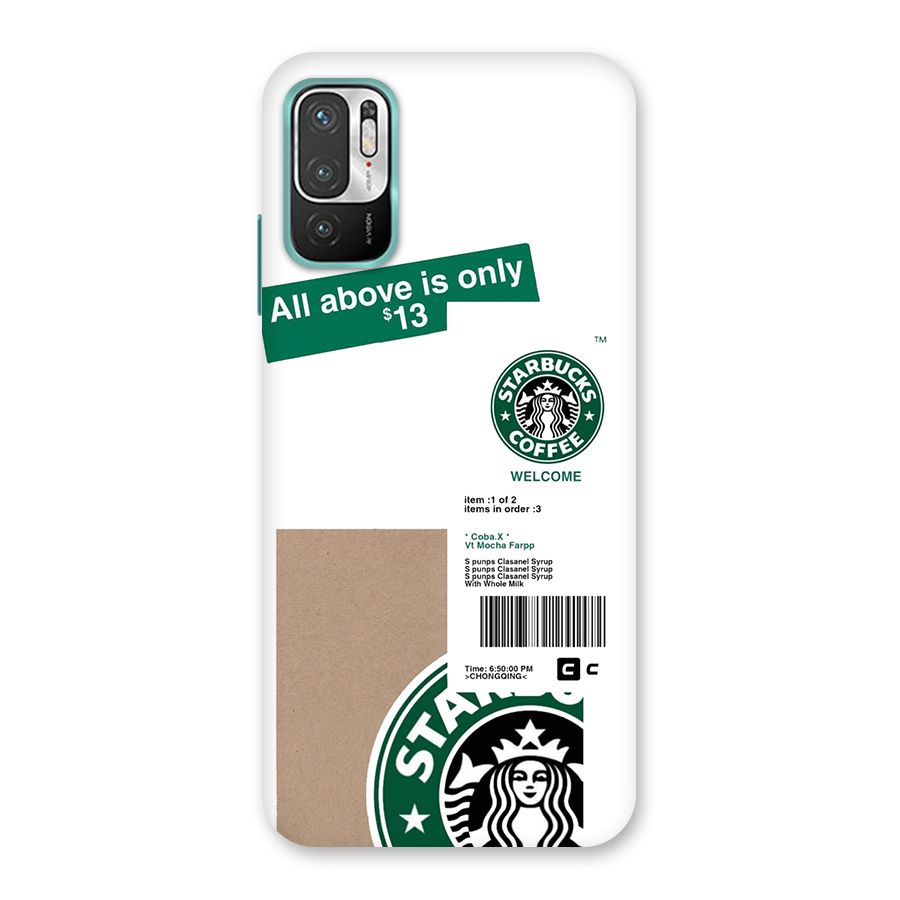 Starbucks Coffee Mocha Back Case for Redmi Note 10T 5G