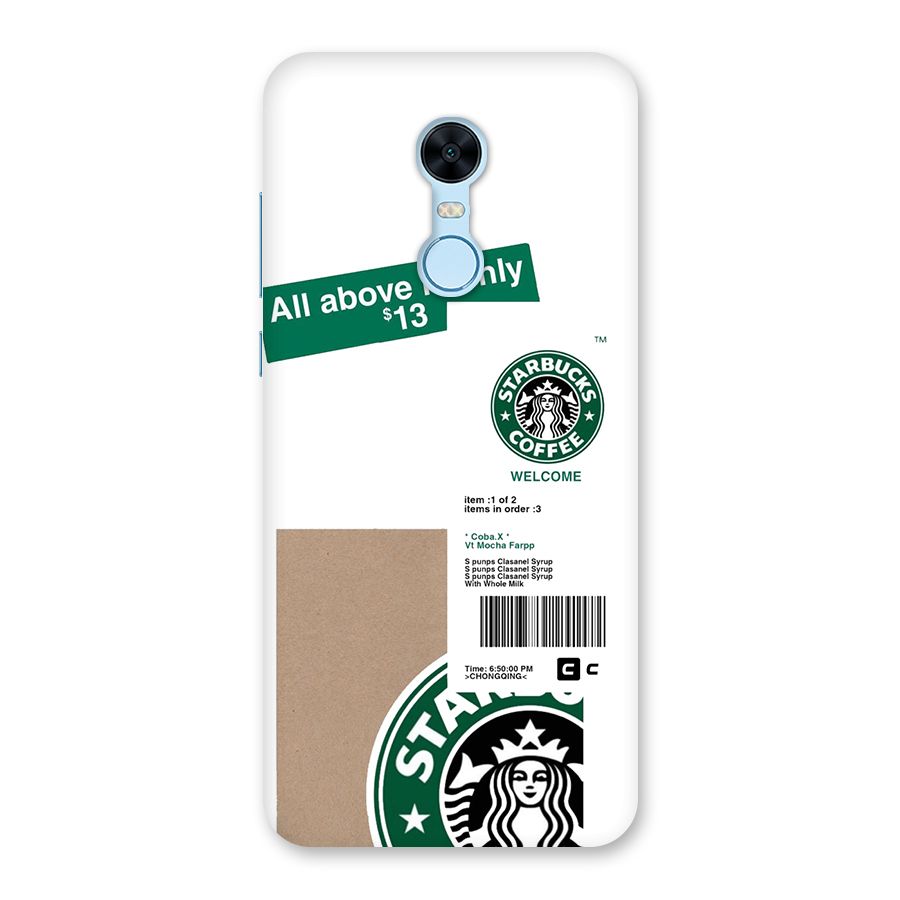 Starbucks Coffee Mocha Back Case for Redmi Note 5