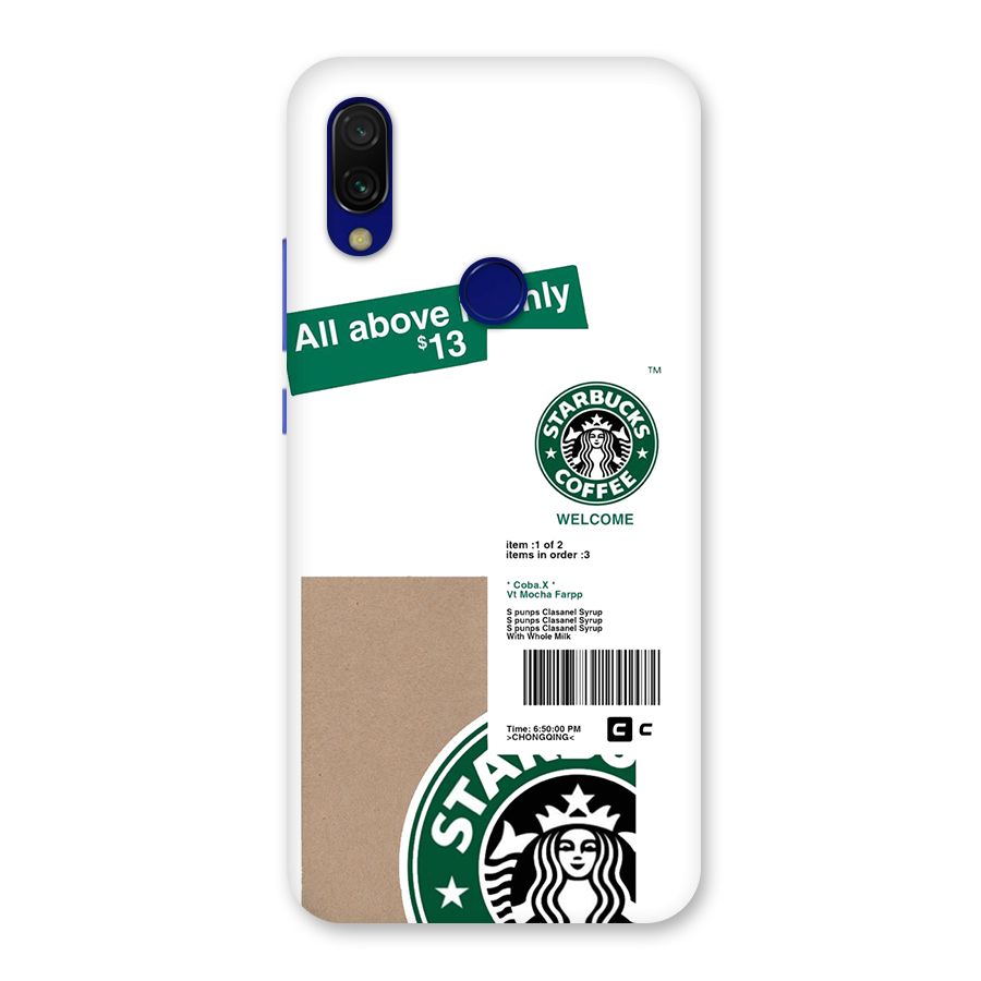Starbucks Coffee Mocha Back Case for Redmi Y3