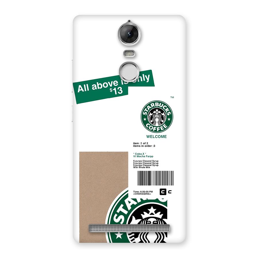 Starbucks Coffee Mocha Back Case for Vibe K5 Note