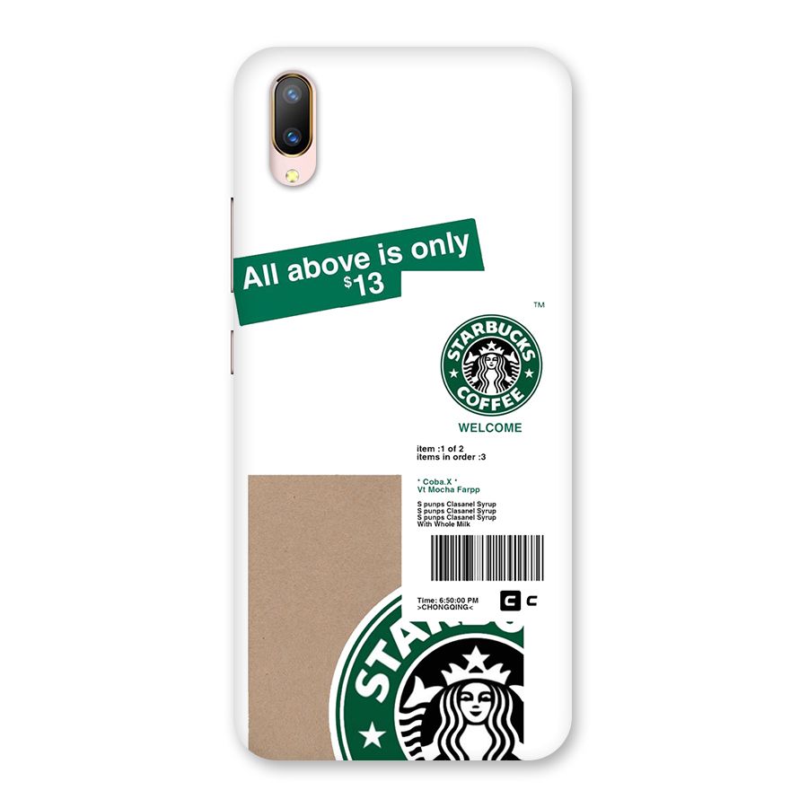 Starbucks Coffee Mocha Back Case for Vivo V11 Pro