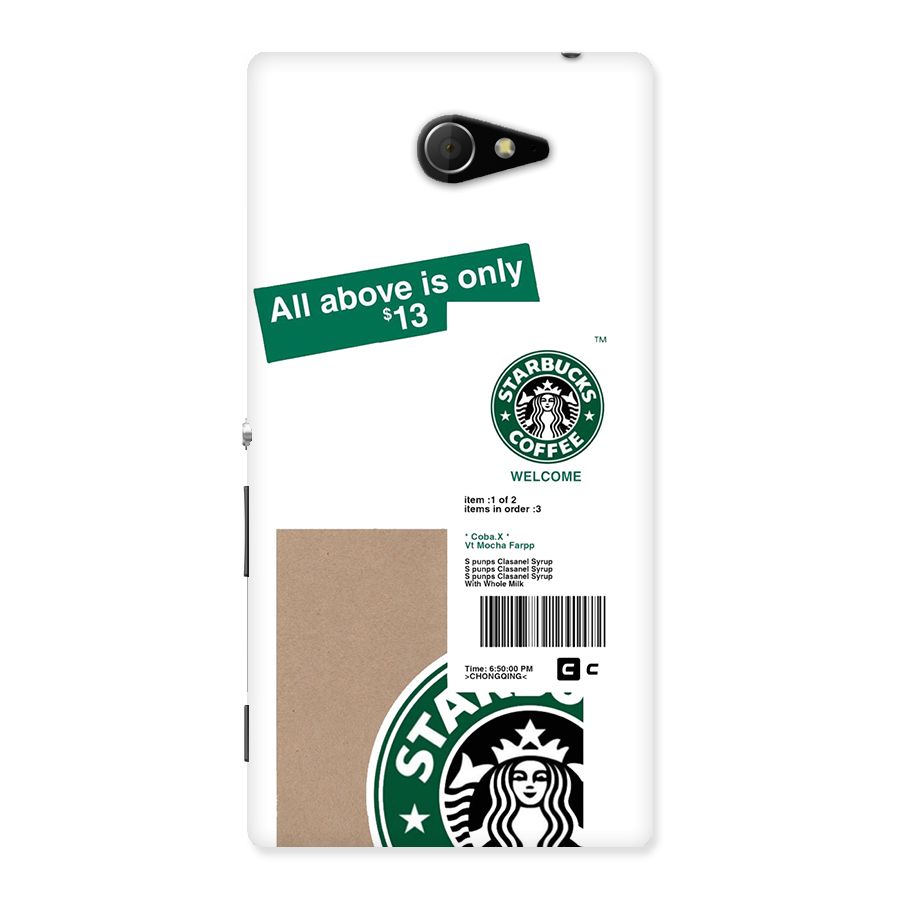 Starbucks Coffee Mocha Back Case for Xperia M2