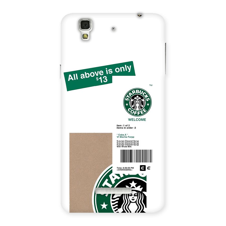 Starbucks Coffee Mocha Back Case for Yureka