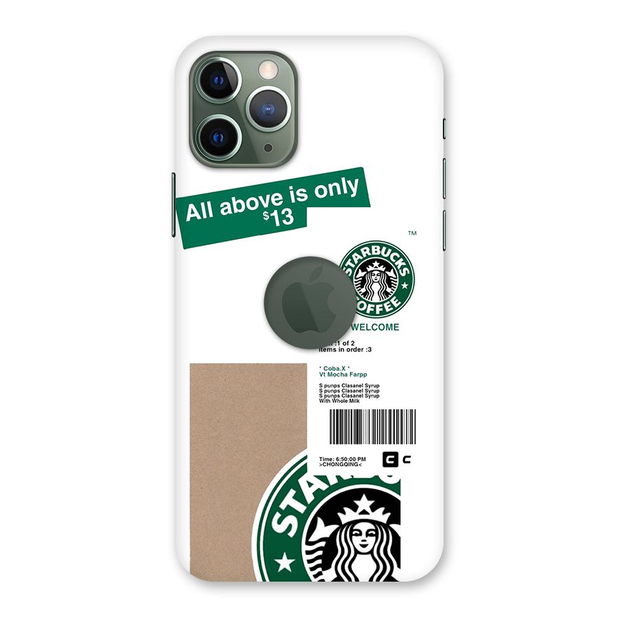 Starbucks Coffee Mocha Back Case for iPhone 11 Pro Logo Cut