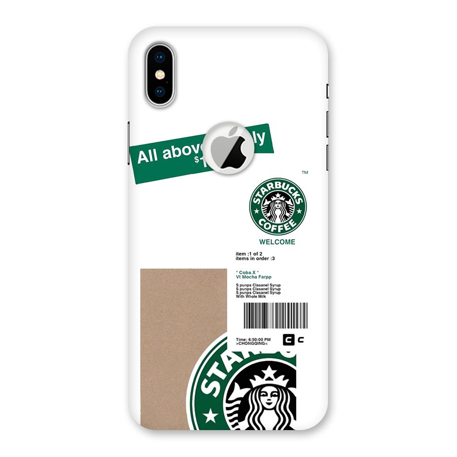 Starbucks Coffee Mocha Back Case for iPhone XS Logo Cut