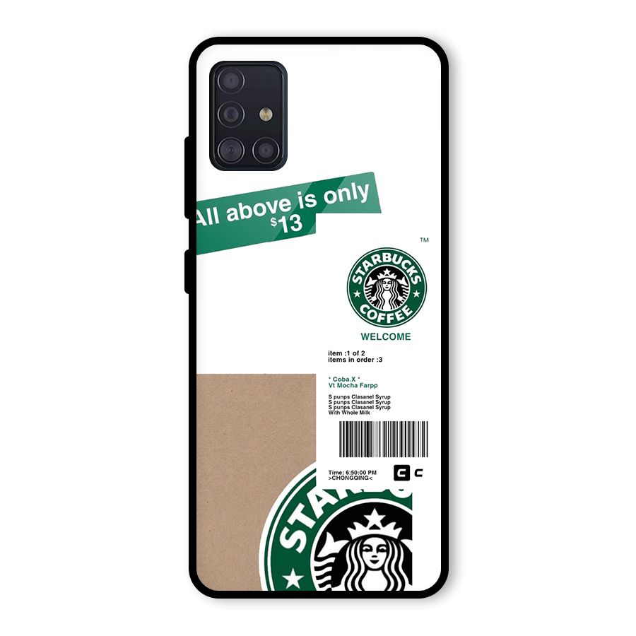 Starbucks Coffee Mocha Glass Back Case for Galaxy A51