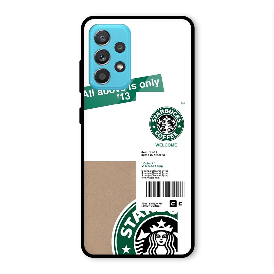 Starbucks Coffee Mocha Glass Back Case for Galaxy A52