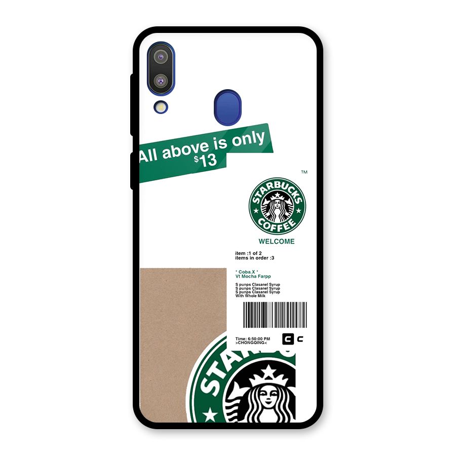 Starbucks Coffee Mocha Glass Back Case for Galaxy M20