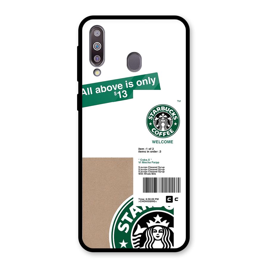 Starbucks Coffee Mocha Glass Back Case for Galaxy M30