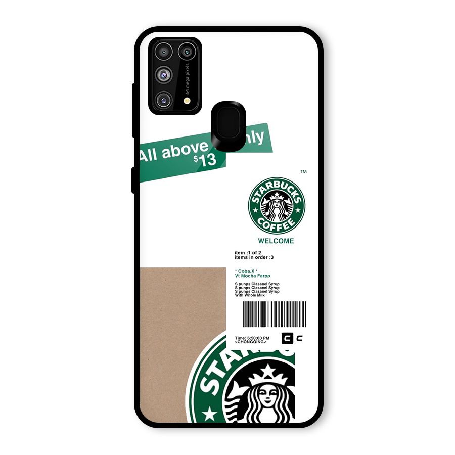 Starbucks Coffee Mocha Glass Back Case for Galaxy M31