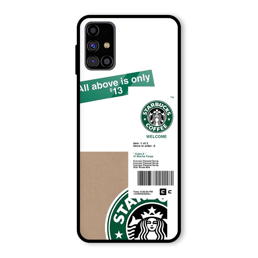 Starbucks Coffee Mocha Glass Back Case for Galaxy M31s