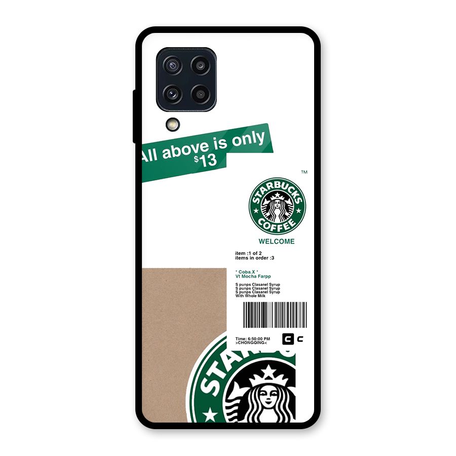 Starbucks Coffee Mocha Glass Back Case for Galaxy M32