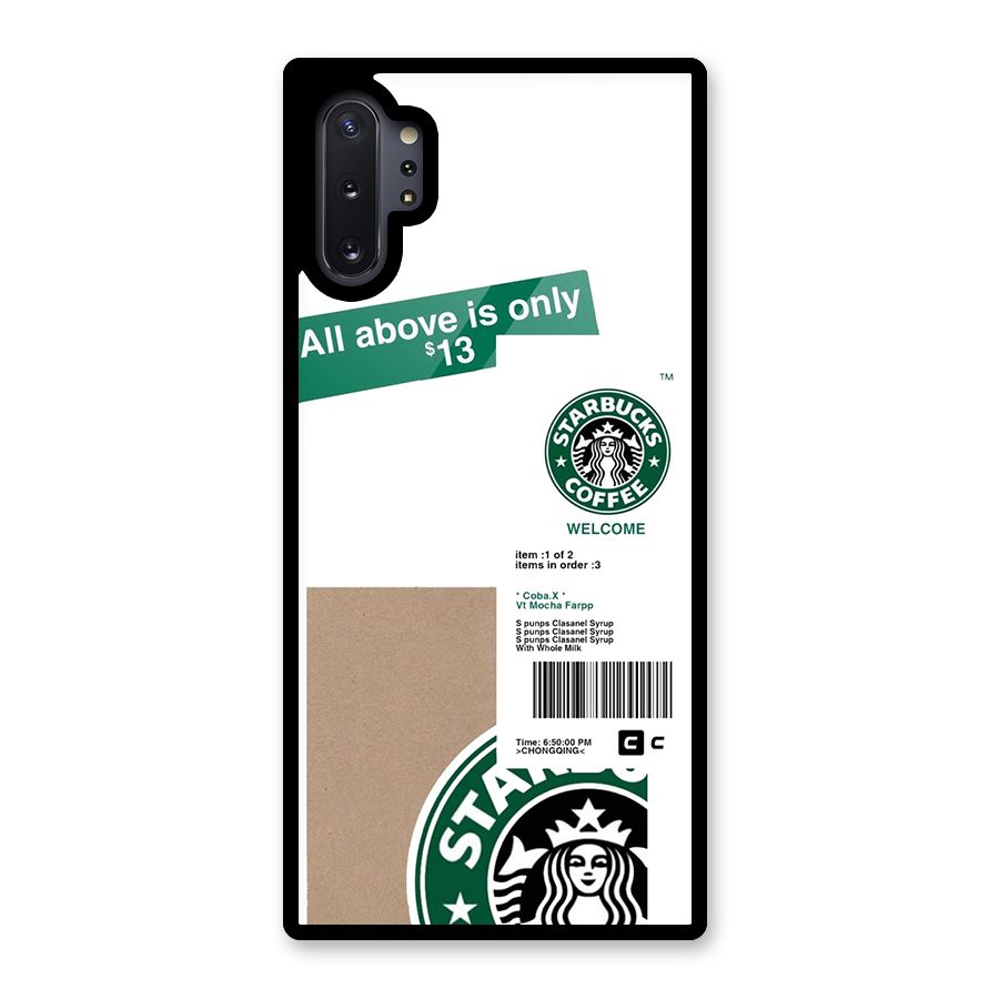 Starbucks Coffee Mocha Glass Back Case for Galaxy Note 10 Plus
