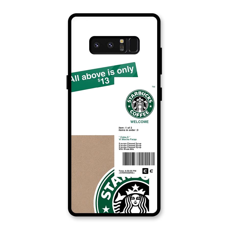 Starbucks Coffee Mocha Glass Back Case for Galaxy Note 8