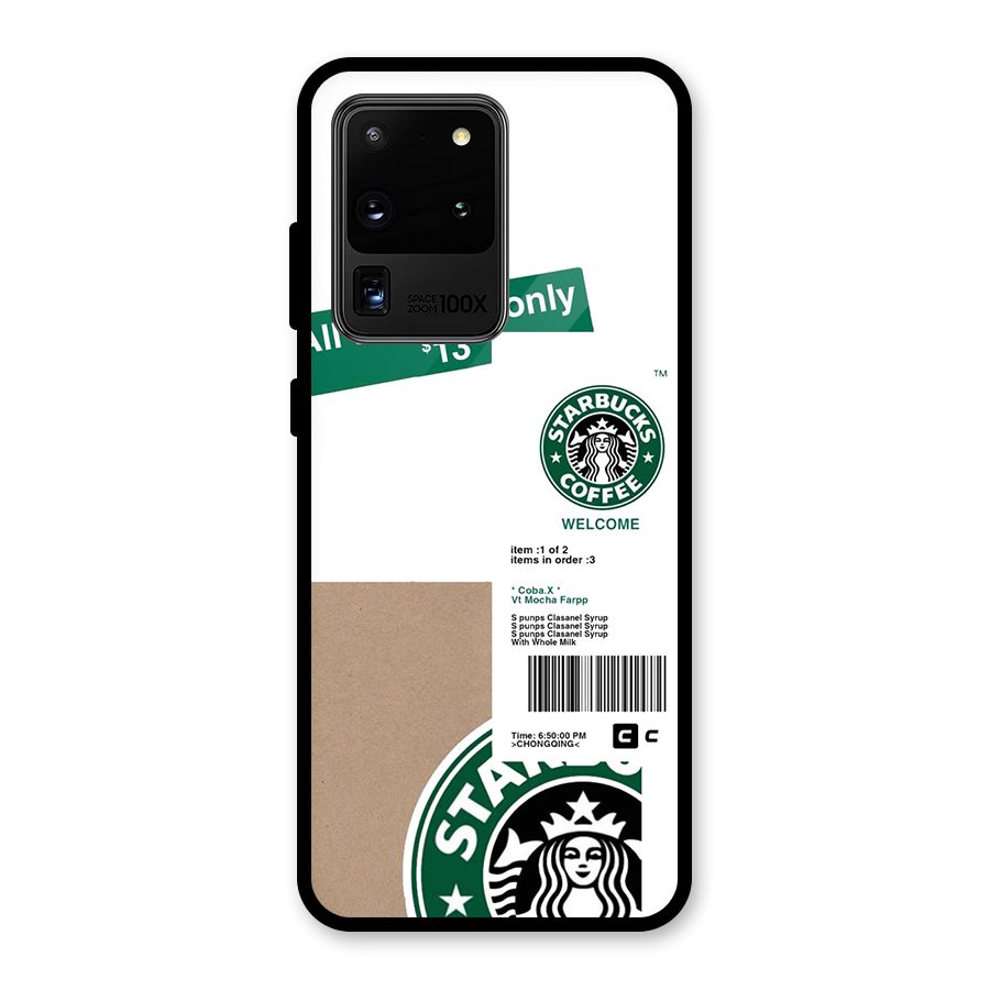 Starbucks Coffee Mocha Glass Back Case for Galaxy S20 Ultra