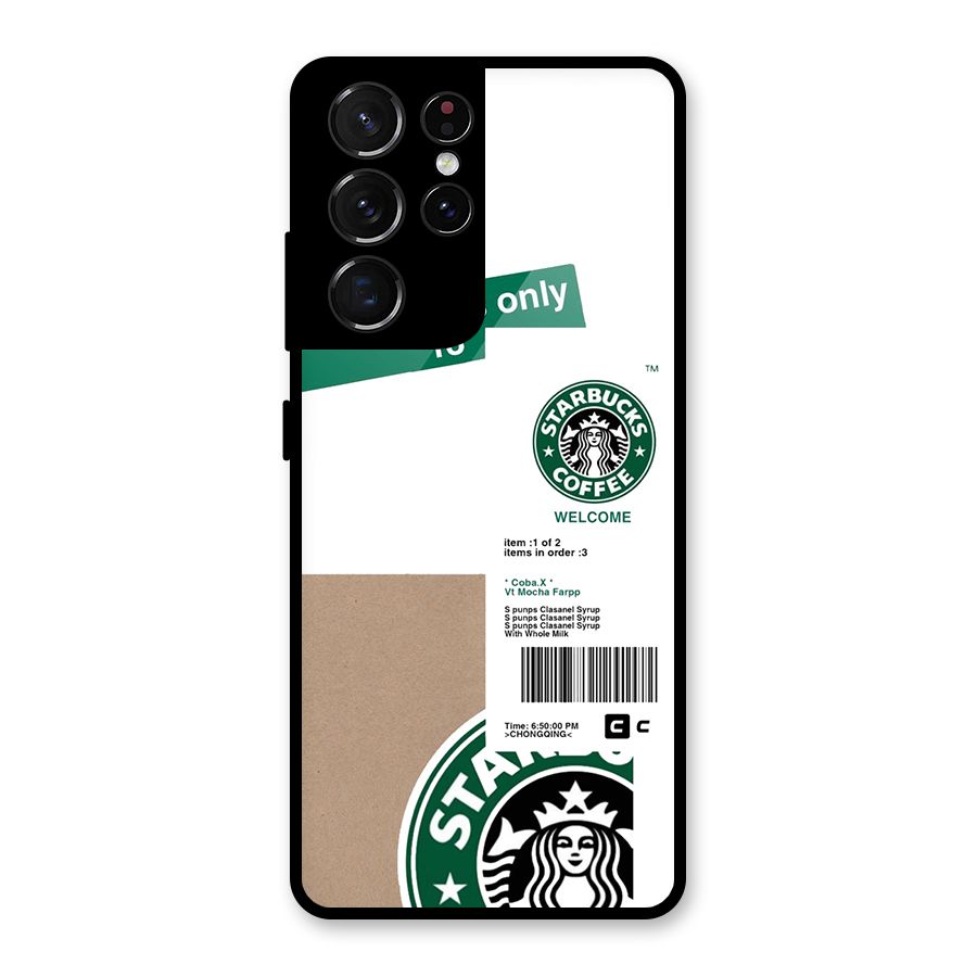 Starbucks Coffee Mocha Glass Back Case for Galaxy S21 Ultra 5G