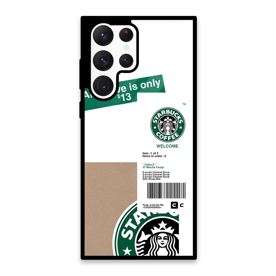 Starbucks Coffee Mocha Glass Back Case for Galaxy S22 Ultra 5G