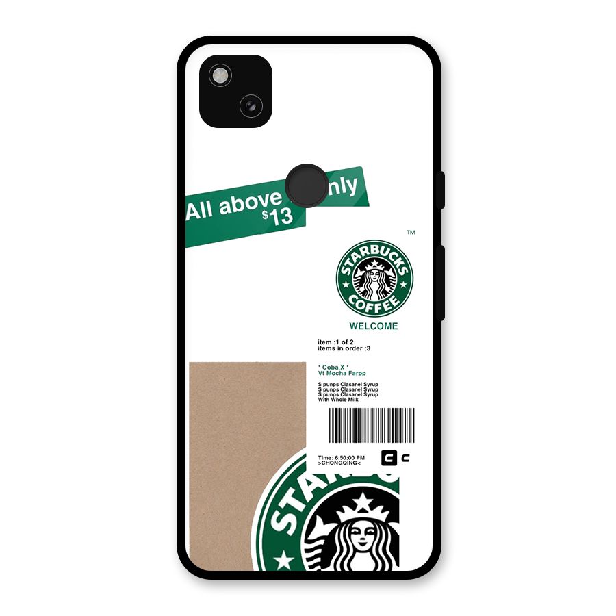 Starbucks Coffee Mocha Glass Back Case for Google Pixel 4a
