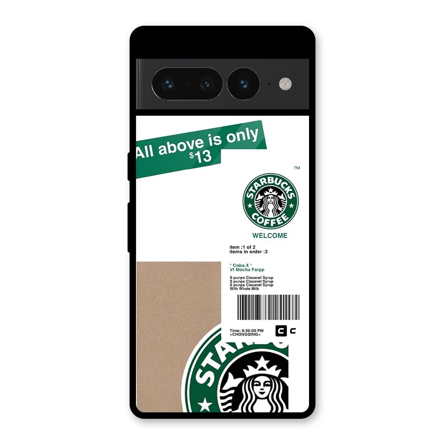 Starbucks Coffee Mocha Glass Back Case for Google Pixel 7 Pro