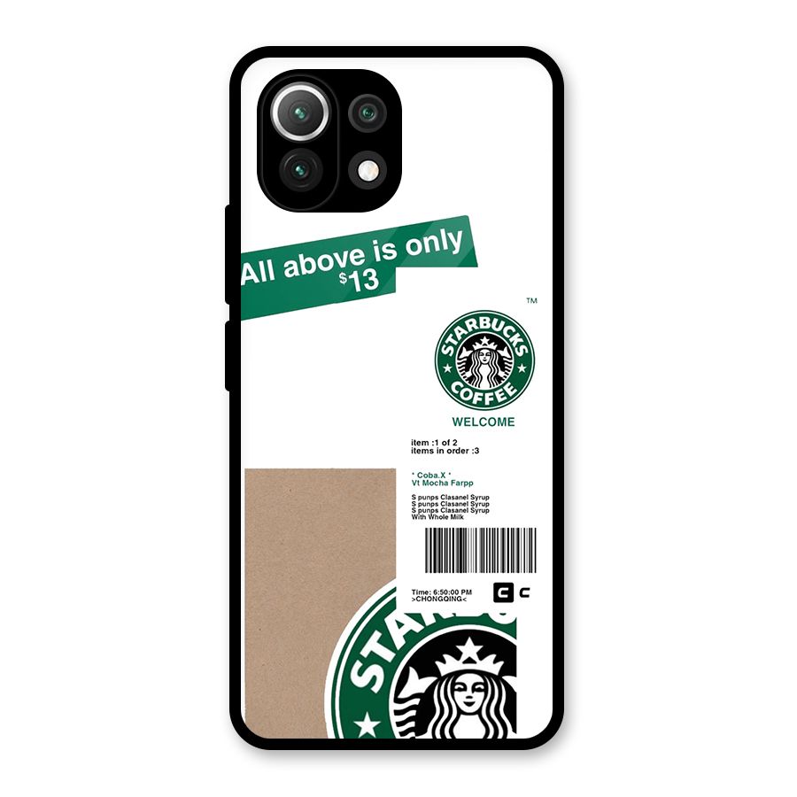 Starbucks Coffee Mocha Glass Back Case for Mi 11 Lite NE 5G