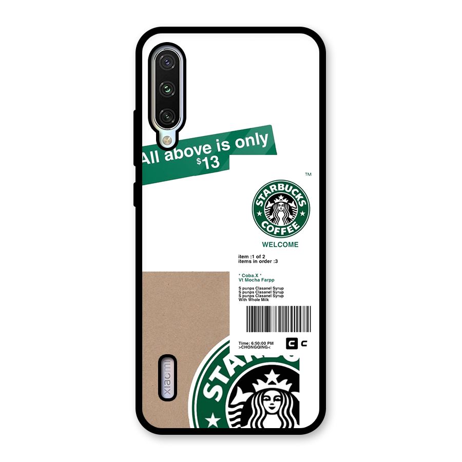 Starbucks Coffee Mocha Glass Back Case for Mi A3