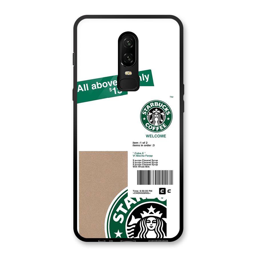 Starbucks Coffee Mocha Glass Back Case for OnePlus 6