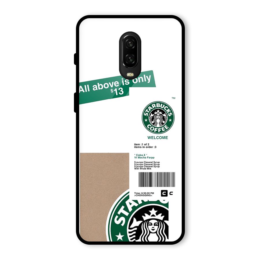 Starbucks Coffee Mocha Glass Back Case for OnePlus 6T