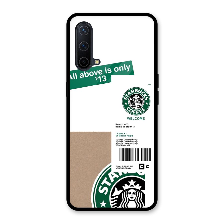 Starbucks Coffee Mocha Glass Back Case for OnePlus Nord CE 5G