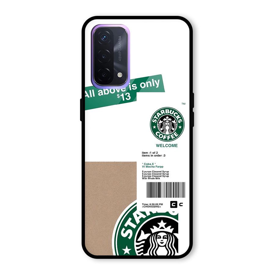 Starbucks Coffee Mocha Glass Back Case for Oppo A74 5G