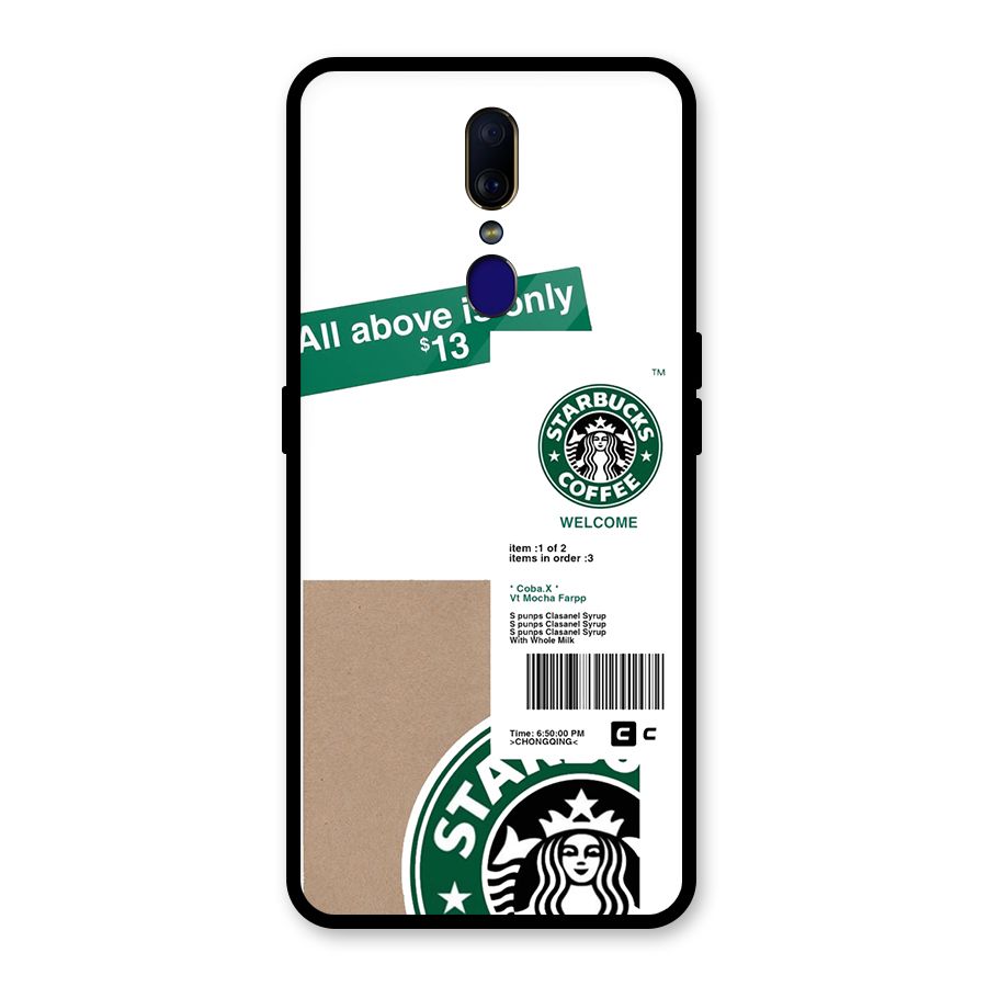 Starbucks Coffee Mocha Glass Back Case for Oppo F11