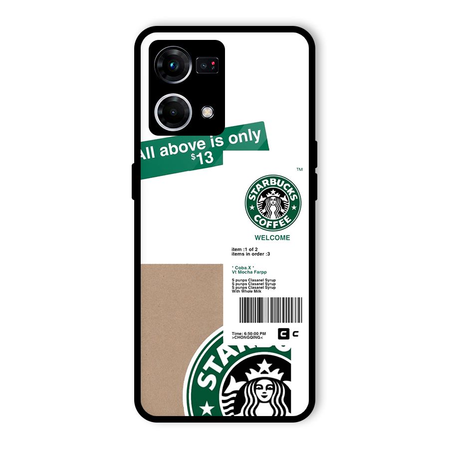 Starbucks Coffee Mocha Glass Back Case for Oppo F21 Pro 4G