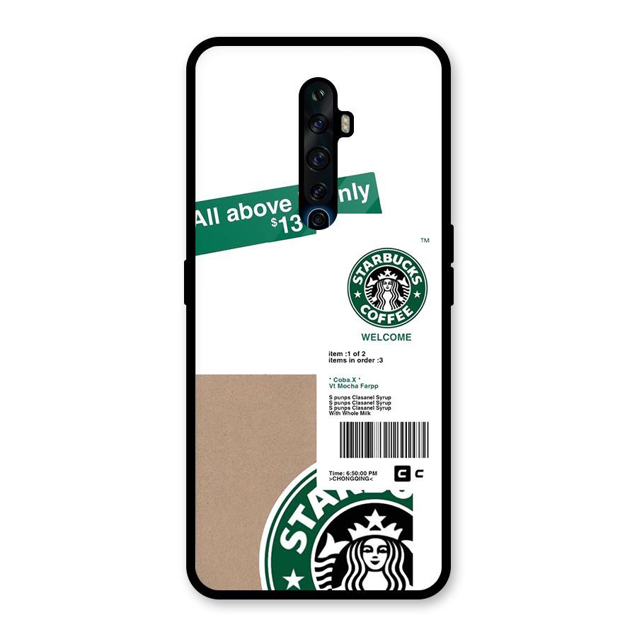 Starbucks Coffee Mocha Glass Back Case for Oppo Reno2 F