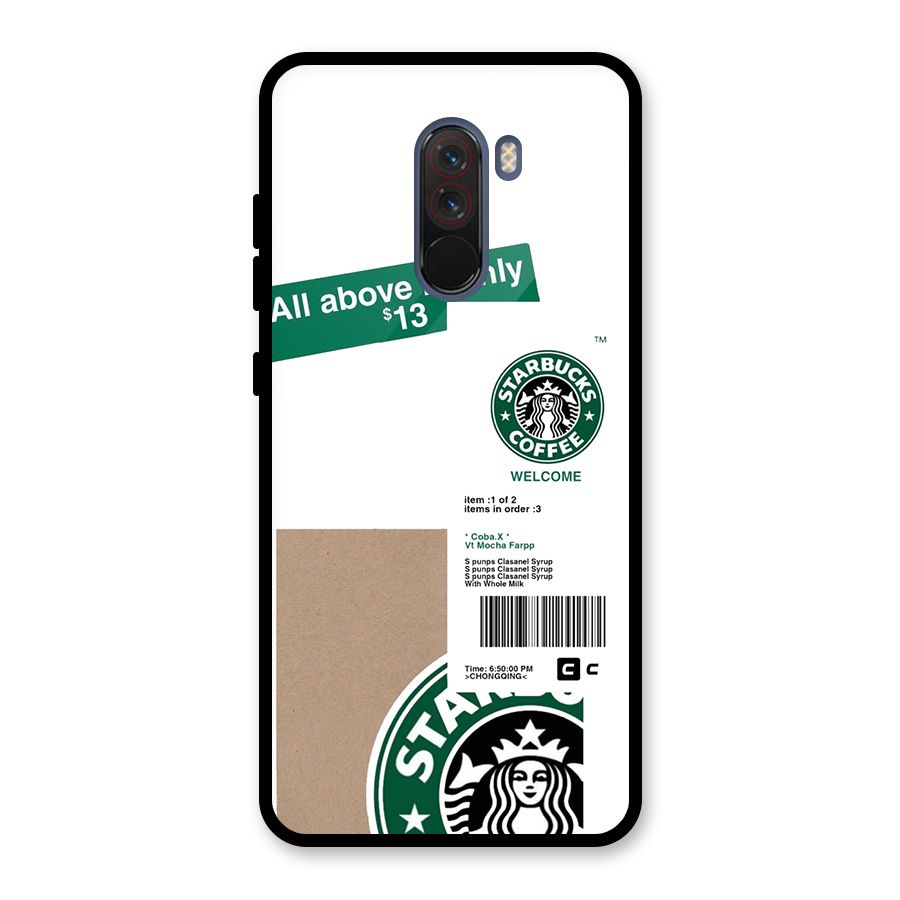 Starbucks Coffee Mocha Glass Back Case for Poco F1