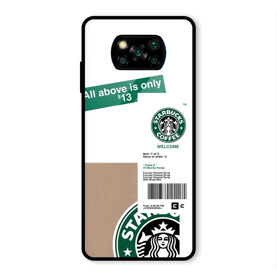 Starbucks Coffee Mocha Glass Back Case for Poco X3 Pro