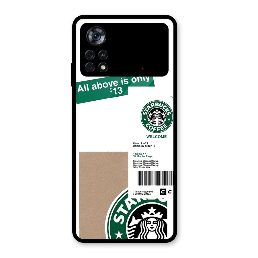 Starbucks Coffee Mocha Glass Back Case for Poco X4 Pro 5G