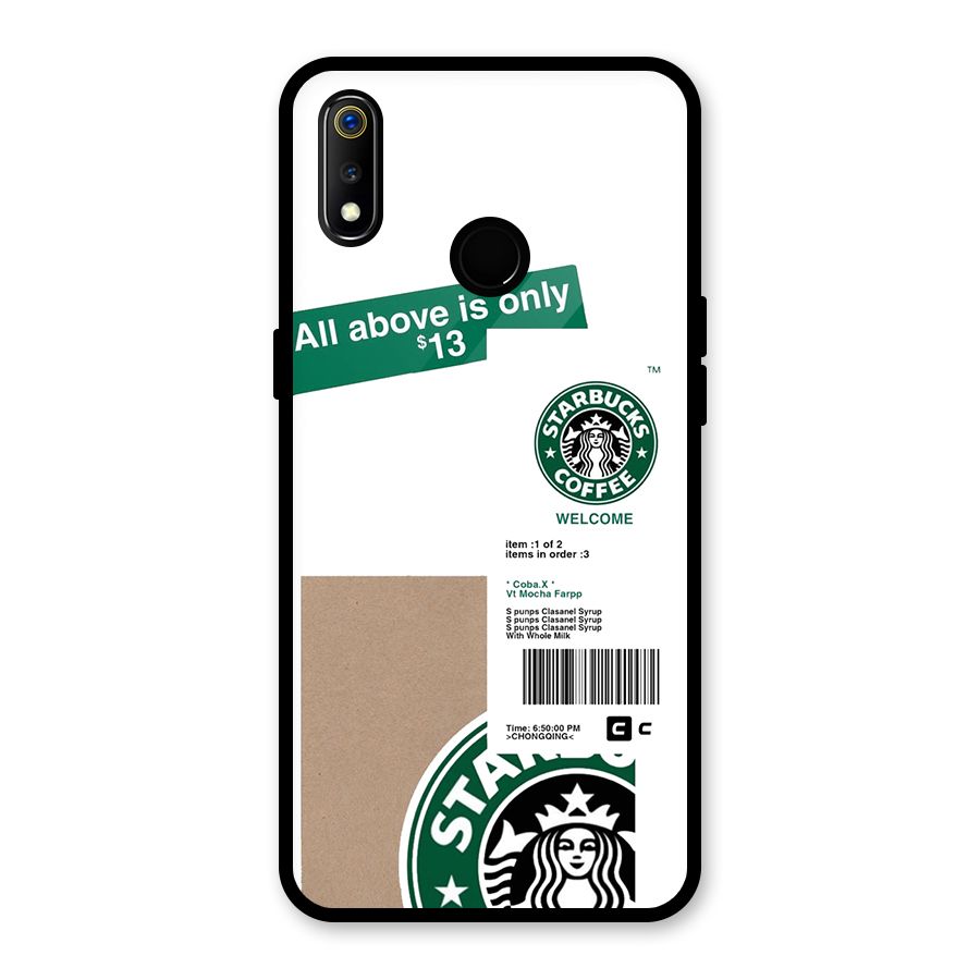 Starbucks Coffee Mocha Glass Back Case for Realme 3i