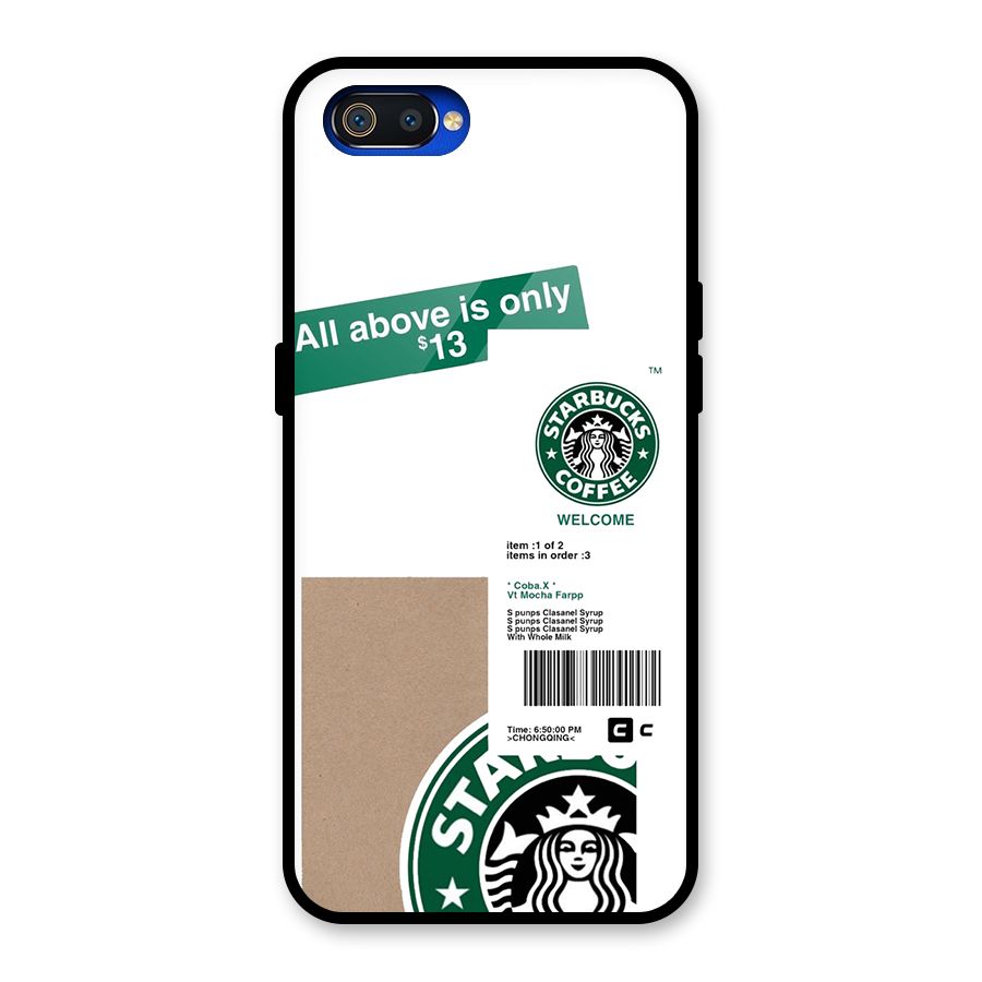 Starbucks Coffee Mocha Glass Back Case for Realme C2