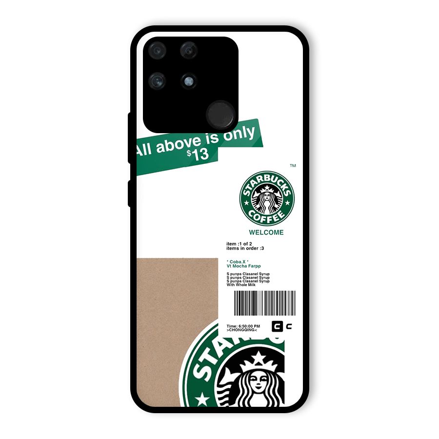 Starbucks Coffee Mocha Glass Back Case for Realme Narzo 50A