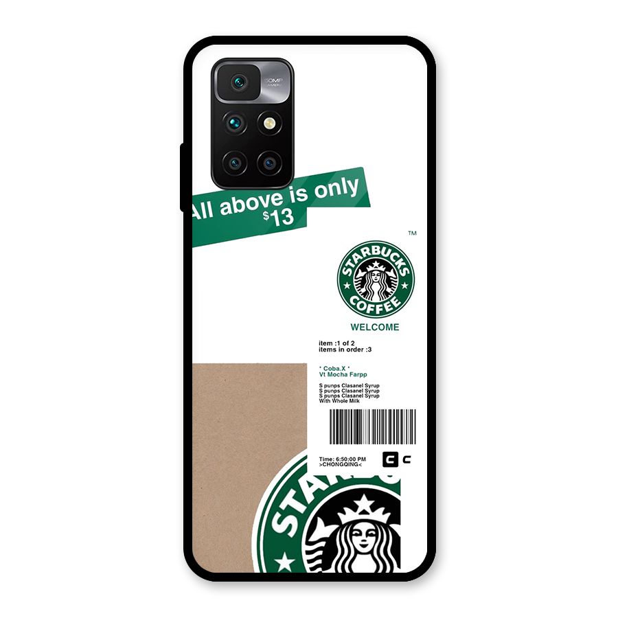 Starbucks Coffee Mocha Glass Back Case for Redmi 10 Prime