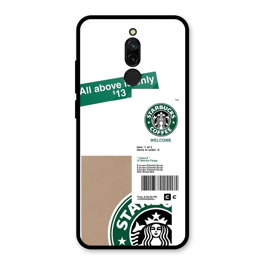 Starbucks Coffee Mocha Glass Back Case for Redmi 8