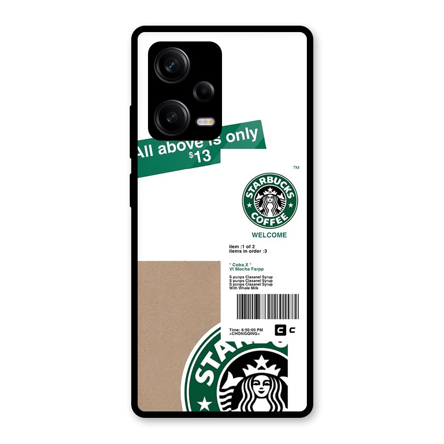 Starbucks Coffee Mocha Glass Back Case for Redmi Note 12 Pro