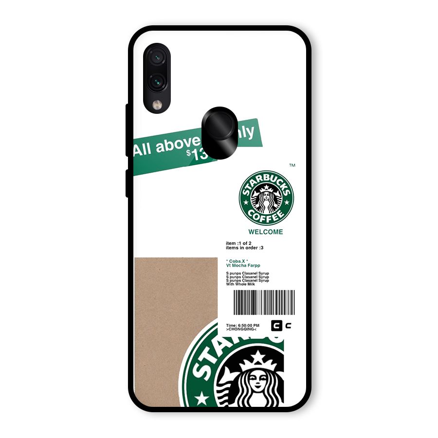 Starbucks Coffee Mocha Glass Back Case for Redmi Note 7