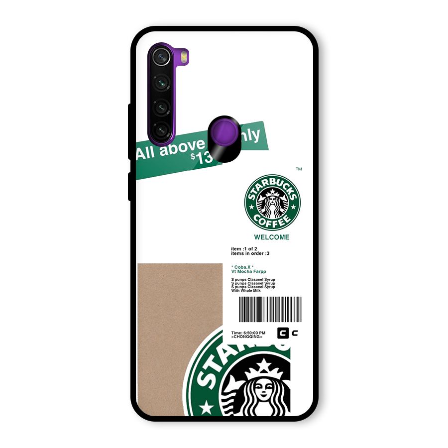 Starbucks Coffee Mocha Glass Back Case for Redmi Note 8