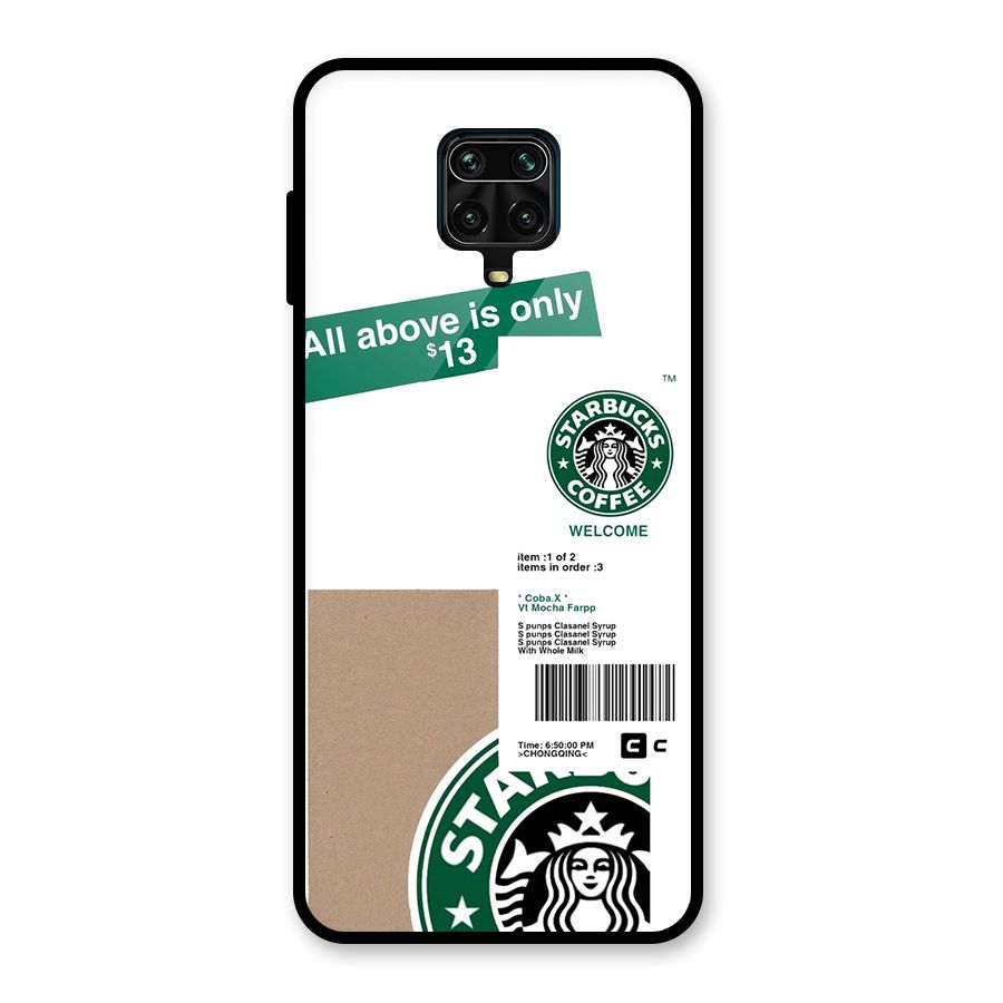 Starbucks Coffee Mocha Glass Back Case for Redmi Note 9 Pro