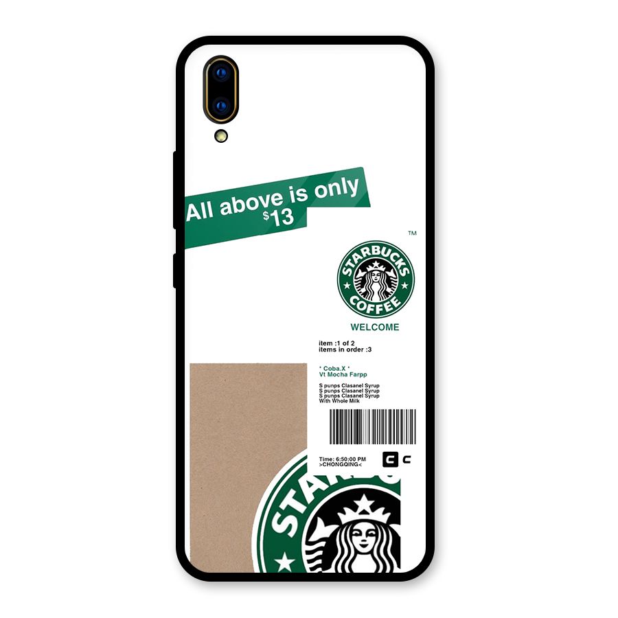 Starbucks Coffee Mocha Glass Back Case for Vivo V11 Pro