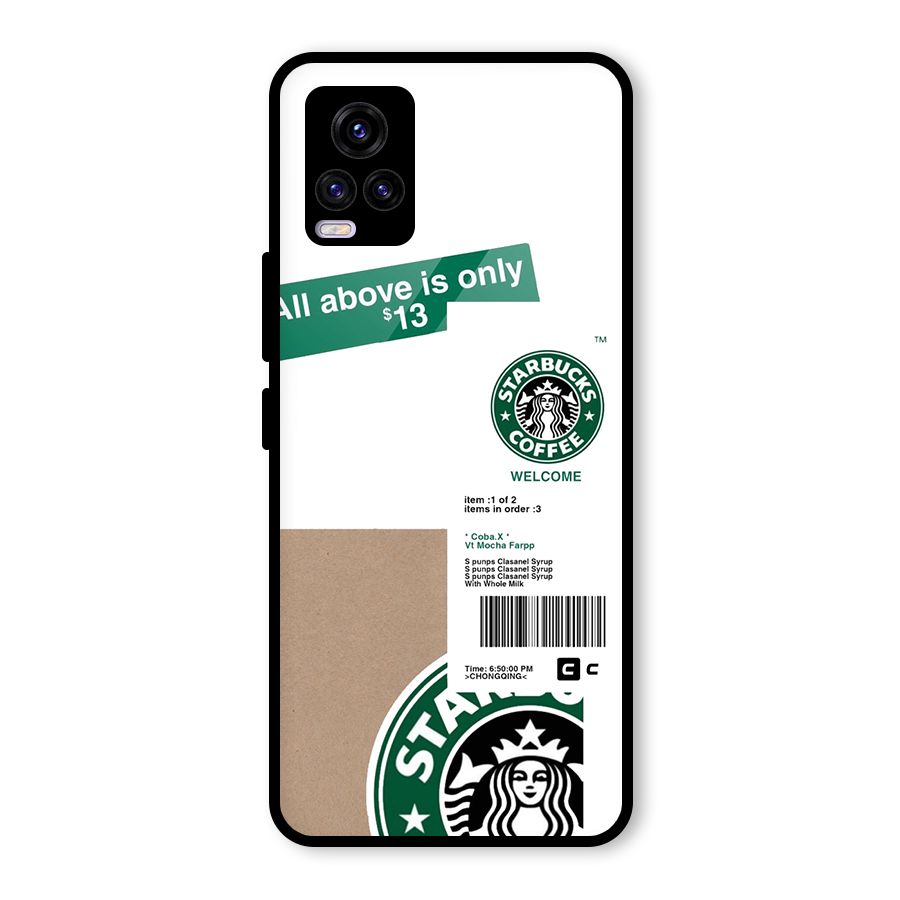 Starbucks Coffee Mocha Glass Back Case for Vivo V20 2021