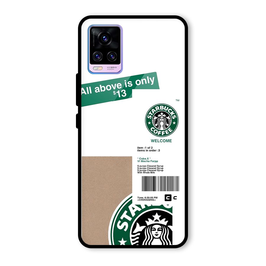 Starbucks Coffee Mocha Glass Back Case for Vivo V20 Pro