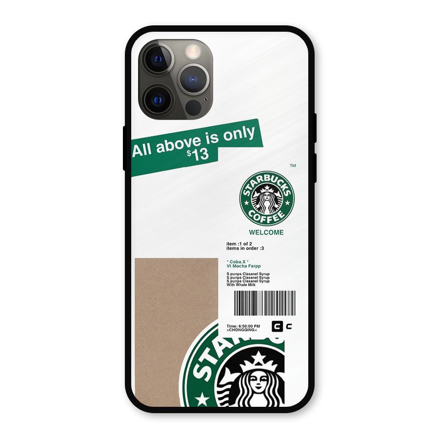 Starbucks Coffee Mocha Metal Back Case for iPhone 12 Pro