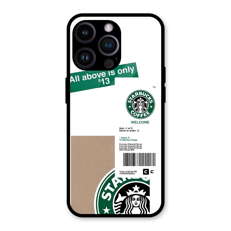 Starbucks Coffee Mocha Glass Back Case for iPhone 14 Pro Max