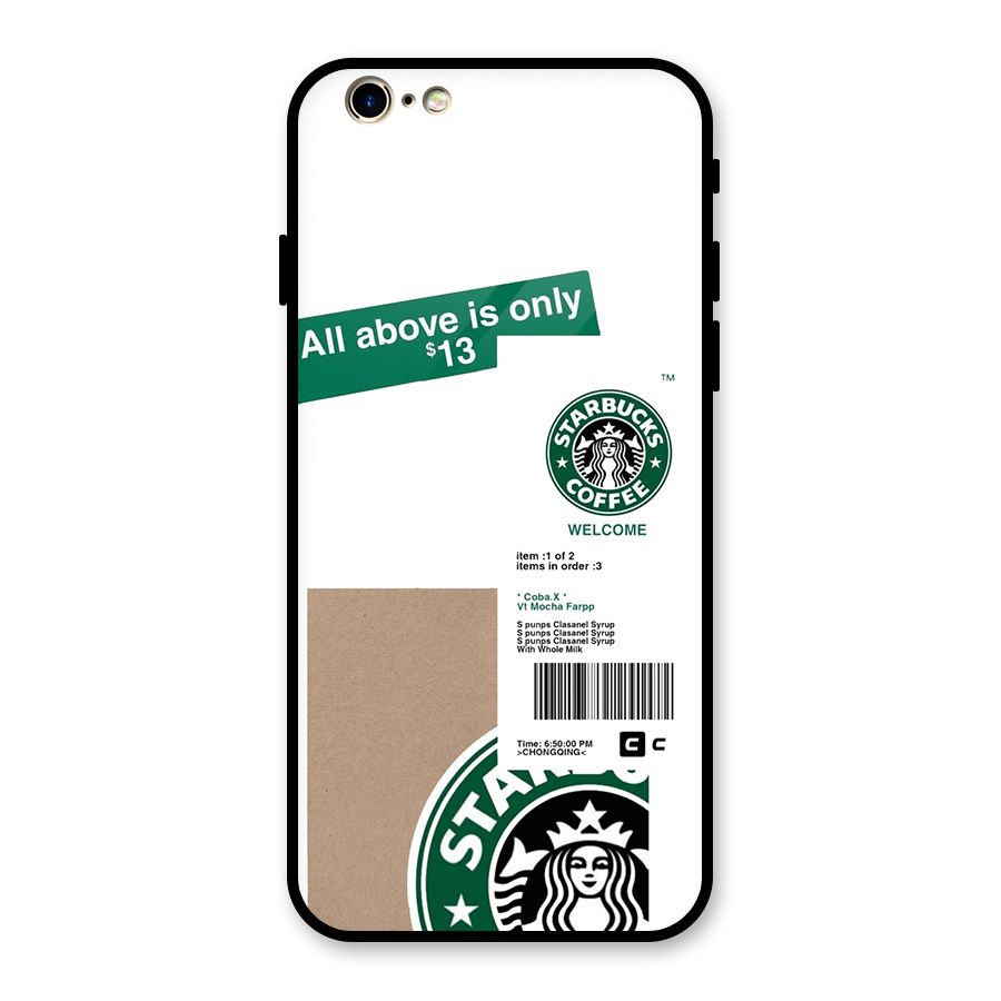 Starbucks Coffee Mocha Glass Back Case for iPhone 6 6S